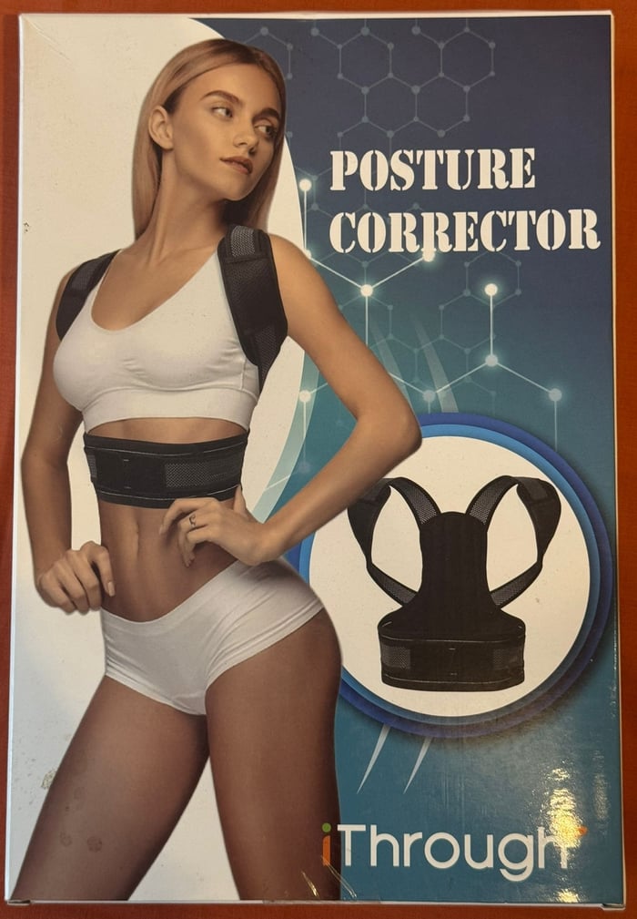 iThrough posture corrector back brace, black, waist 88–109 cm image